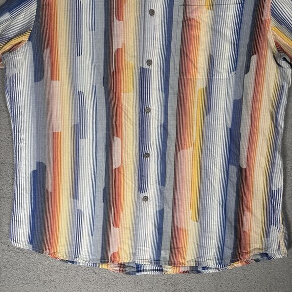 Jhane Barnes Frequency Shirt Men’s Size XL Cotton Blue Orange White Geometric - Picture 3 of 16